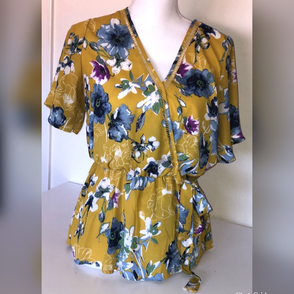 Floral Sienna sky blouse size medium